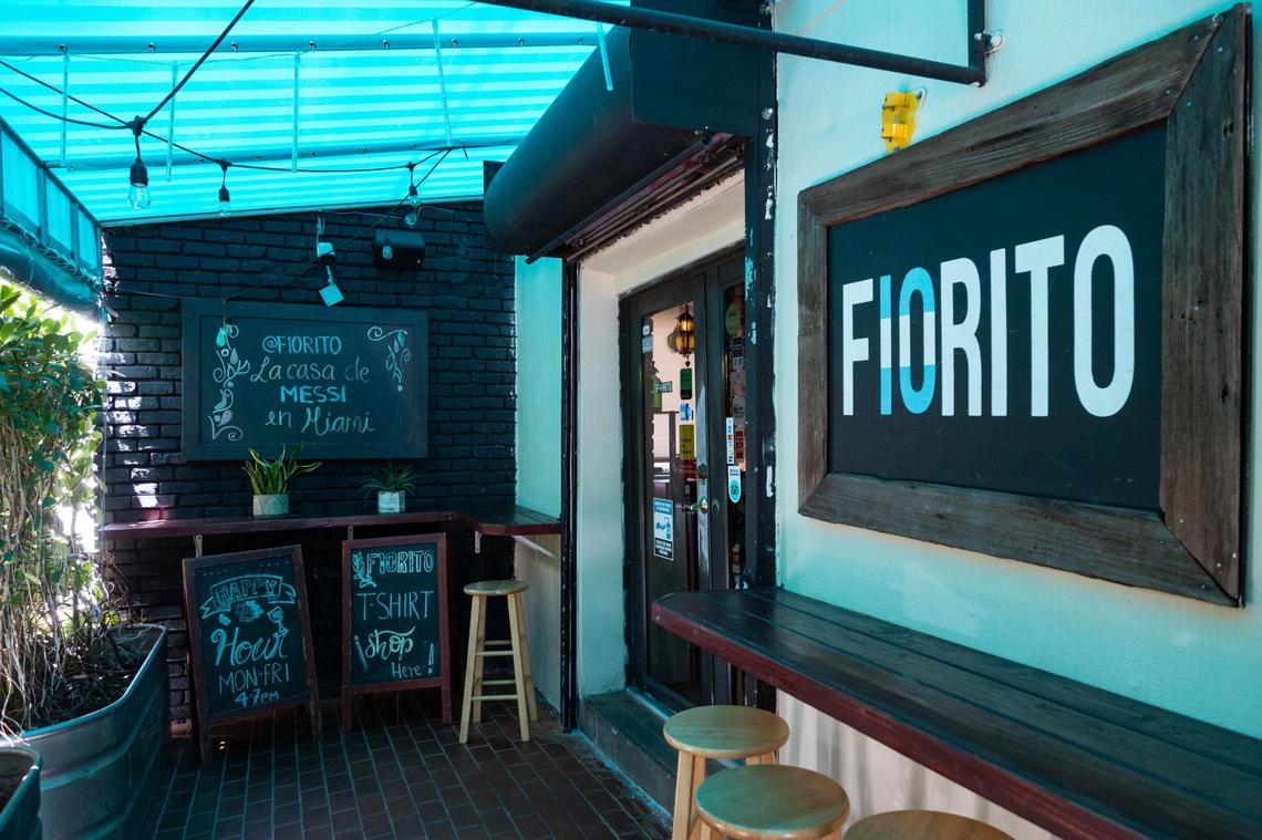 The entrance to Fiorito, an Argentine restaurant, which Miami Herald readers recommended as being one of the best neighborhood gems in Miami.