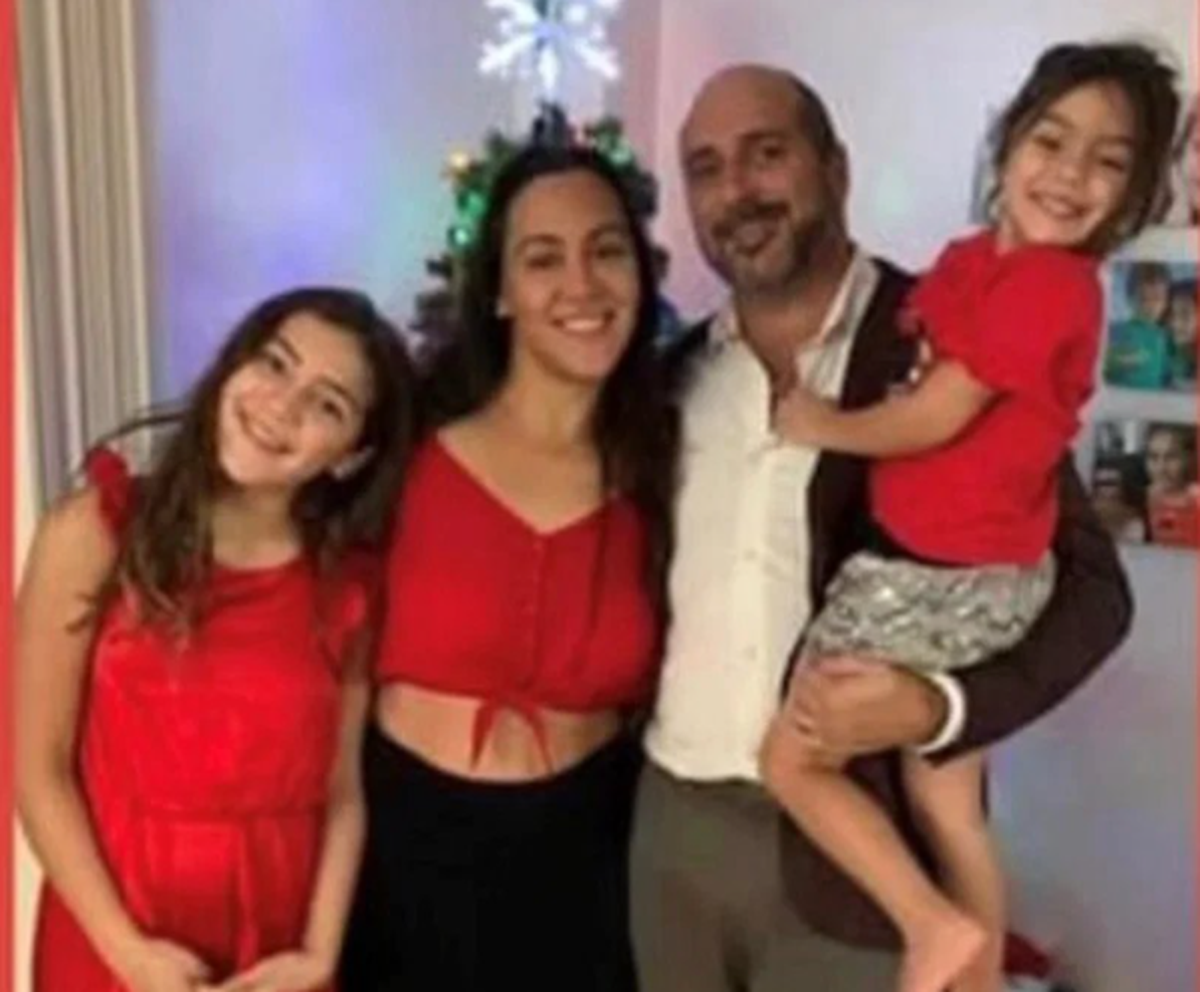 Marcus Guara and Anaely Rodriguez with daughters Lucia and Emma.