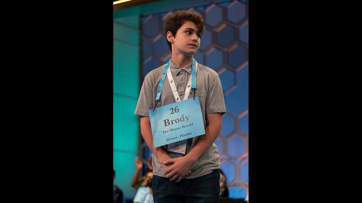 Brody Santos, a seventh-grader at St. Mark’s Episcopal School in Fort Lauderdale, made it to the quarterfinal round of the Scripps National Spelling Bee held May 31-June 2.