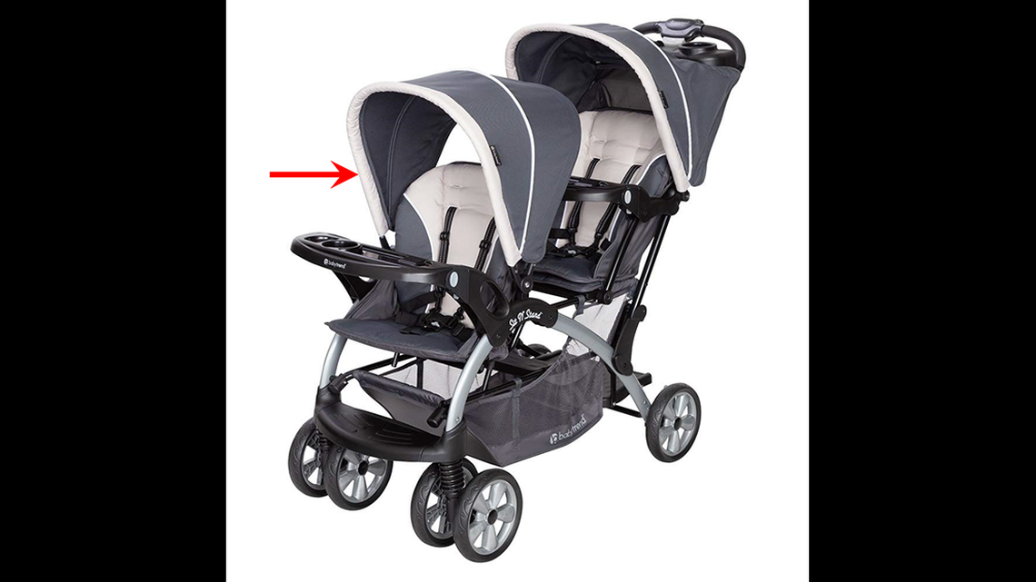 A toddler died and another child was injured after getting trapped in a stroller sold by Baby Trend, a consumer group says.