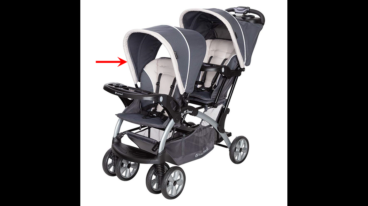A toddler died and another child was injured after getting trapped in a stroller sold by Baby Trend, a consumer group says.