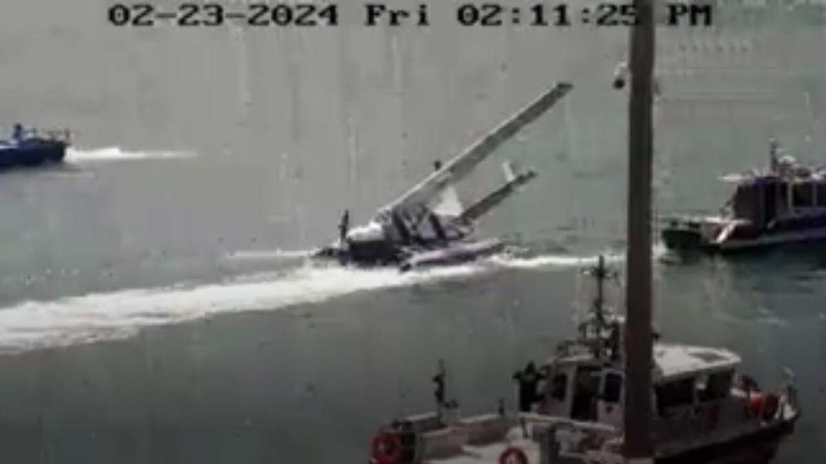 A seaplane with seven people on board went down near PortMiami, according to Miami-Dade Fire Rescue. No one was injured.
