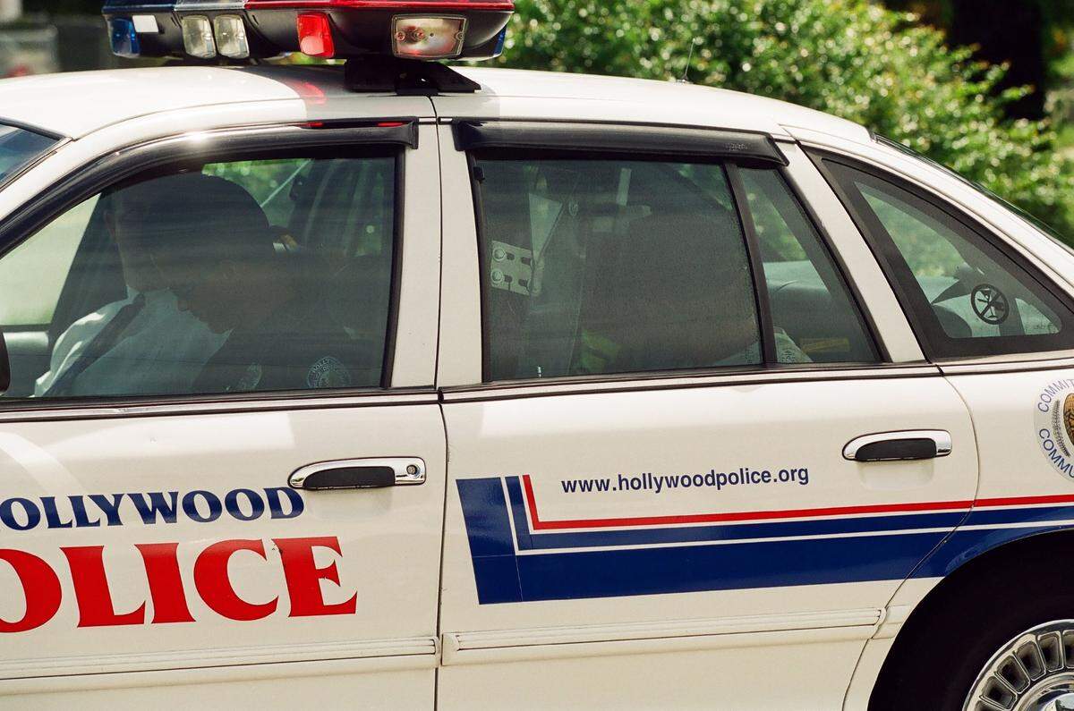A Hollywood police car in the 1990s.