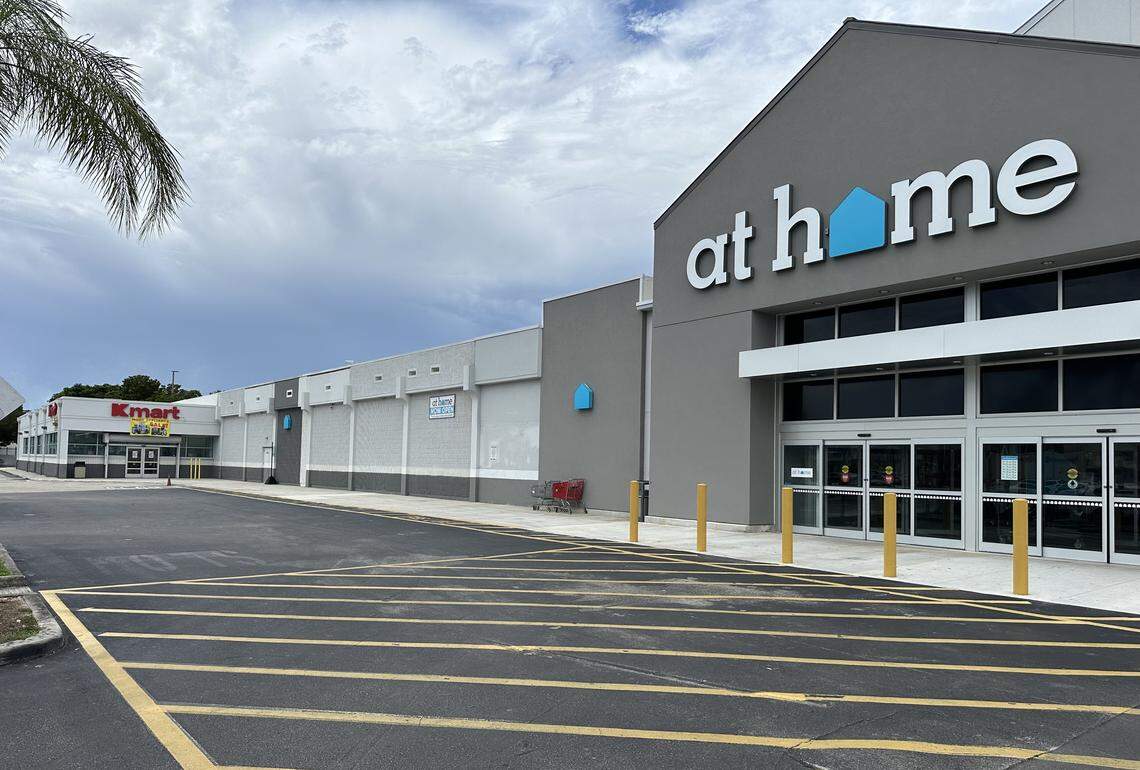This At Home store houses the last KMart standing in the Continental U.S. at 14091 SW 88th St. In June 2025, At Home filed court documents announcing it was closing 26 of its store by the end of September, including one of its Florida stores on Biscayne Boulevard. This At Home was not on the court document among the closures.