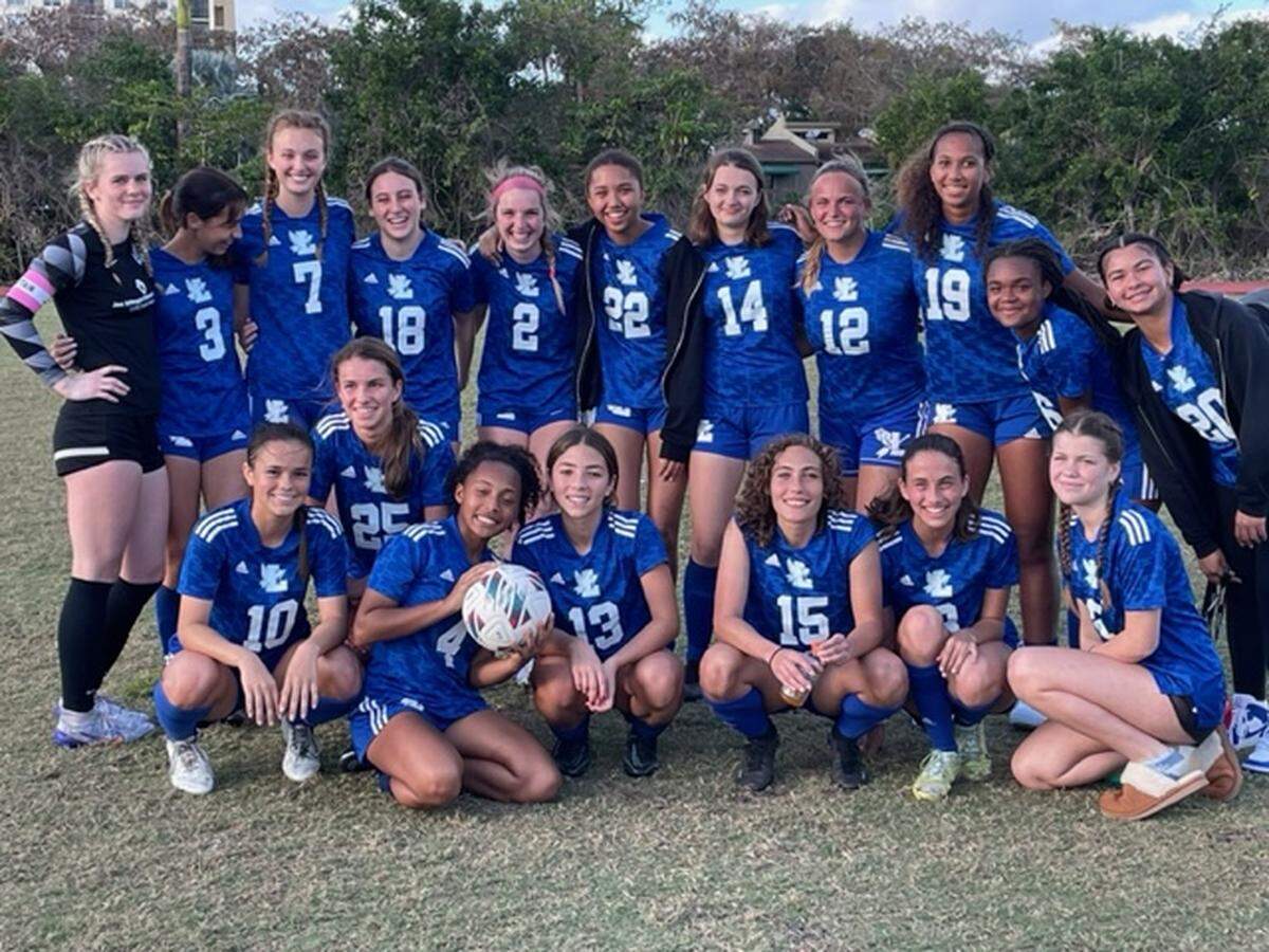 Fort Lauderdale’s girls’ soccer team celebrates its first ever regional quarterfinal playoff win on Tuesday after beating Southwest Miami 8-0 on its home field.
