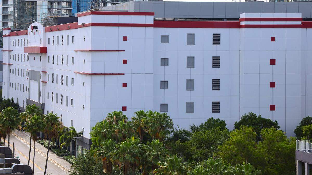 The Equinix Data Center, a major internet and telecommunications hub in Miami once known for its white dome, is seen with its updated exterior following renovations in 2023 and 2024 that included the dome's removal, Thursday, May 14, 2026, in Miami, Fla.