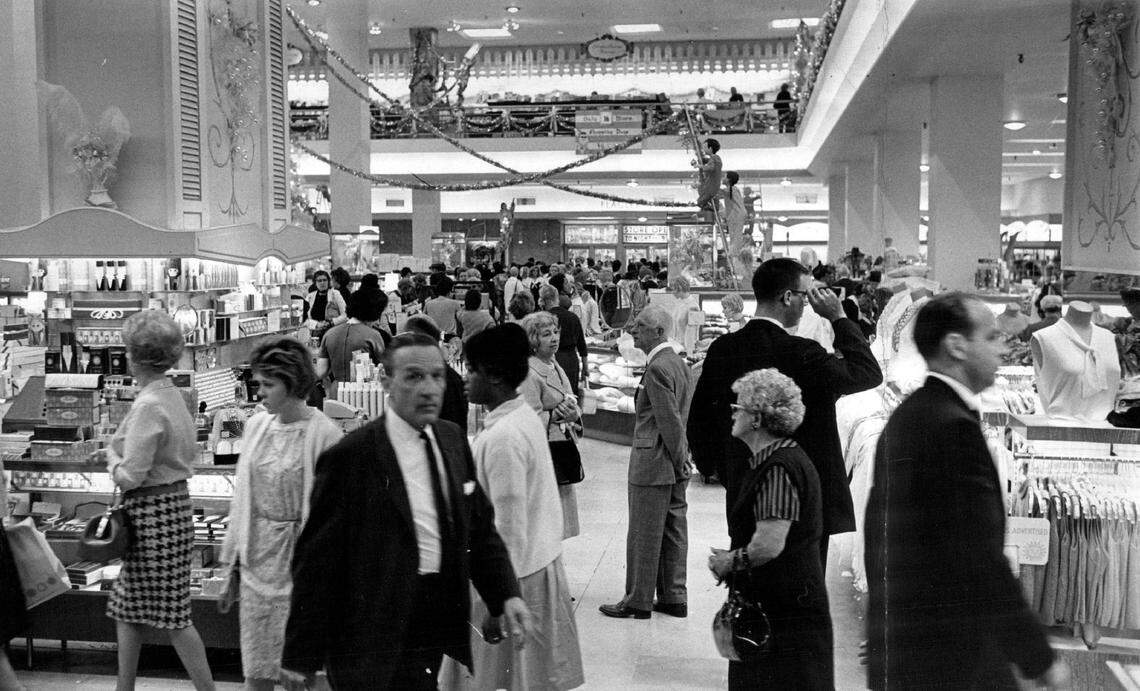 Christmas shoppers at Burdines in 1964.