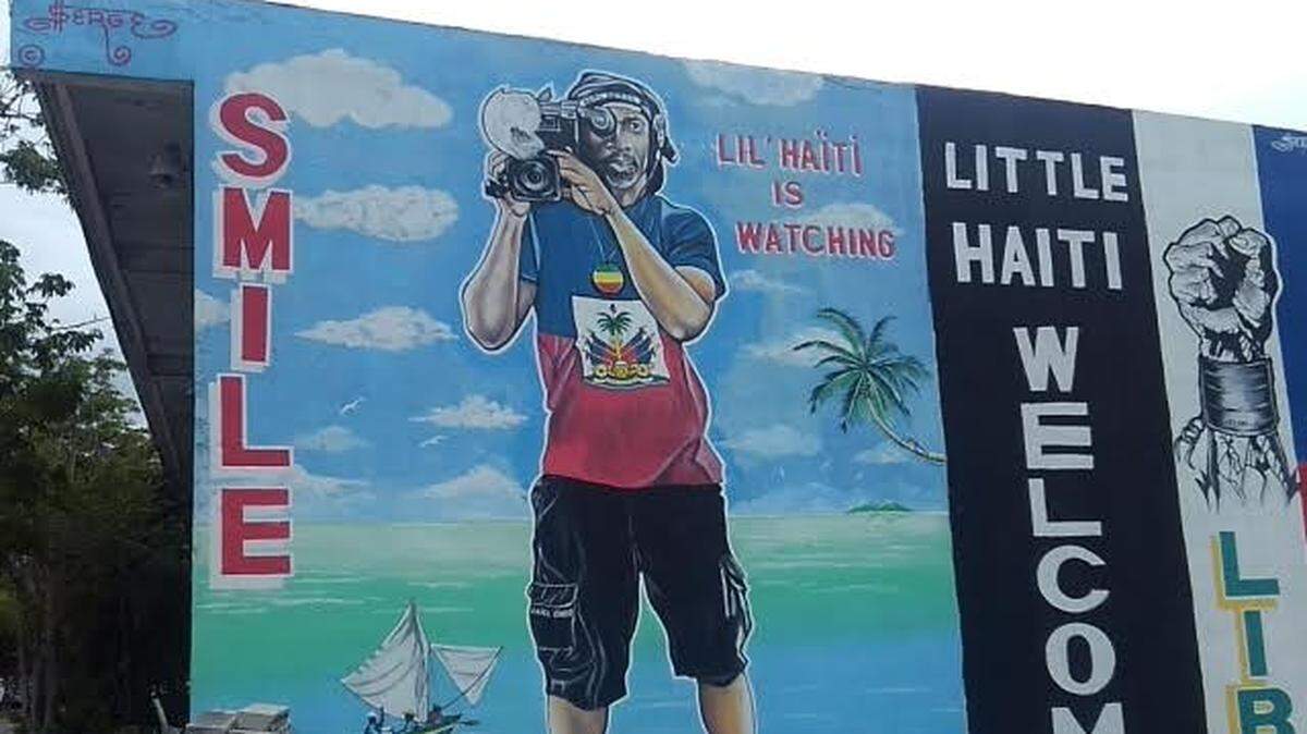 Mural in Little Haiti, a Miami neighborhood that is facing economic and environmental pressures.