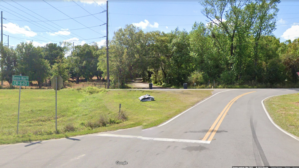 A Nissan crashed into a semi-truck outside Mulberry, Florida, and the driver jumped out, stripped off his clothes and hid in a nearby swamp, deputies say.