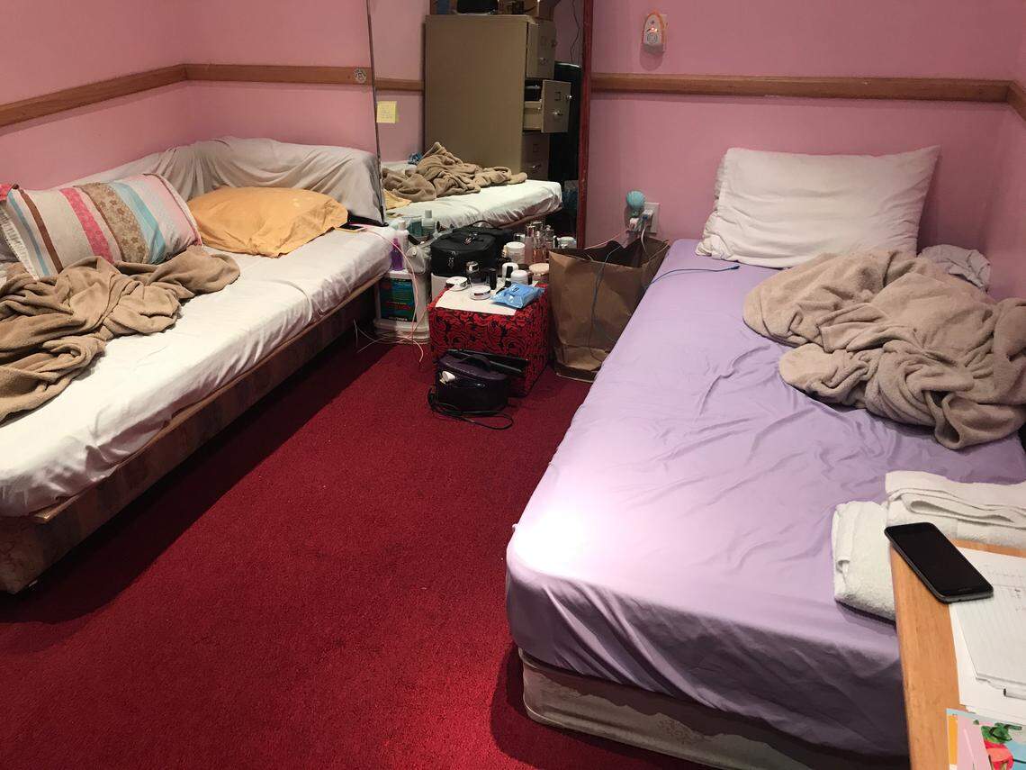 Sex workers plied their trade and slept inside a Miami Beach massage parlor raided by police in August 2017.