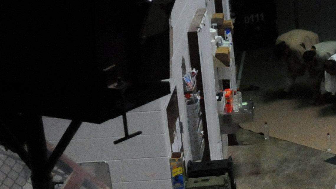 Captives at midday prayers on March 18, 2011 in Camp 6 of the U.S. Navy base at Guantanamo Bay, Cuba, in this Navy photo released by the U.S. military.