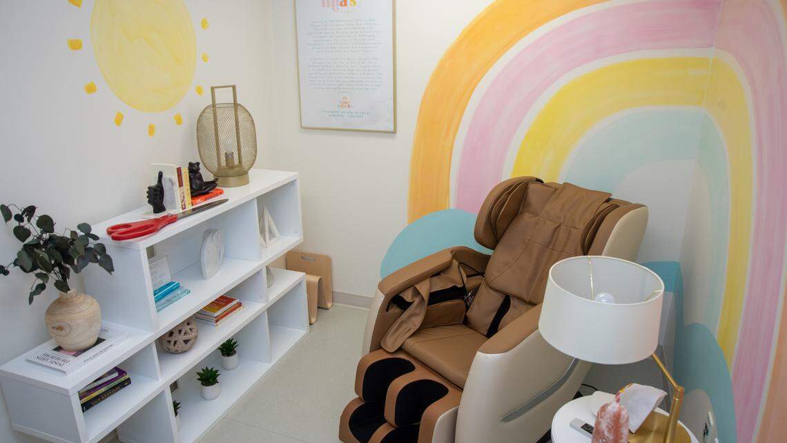 A serenity space at Nicklaus Children’s Hospital where nurses can go to regroup, unwind and reflect when the stress of the job becomes too much.