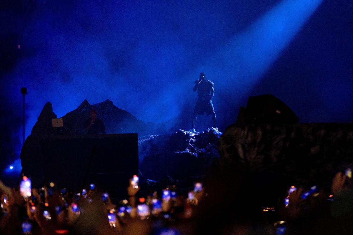 Rapper Travis Scott performs on the goPuff MainStage during day two of Rolling Loud Miami 2023 at Hard Rock Stadium in Miami Gardens, Florida, on Saturday, July 22, 2023.