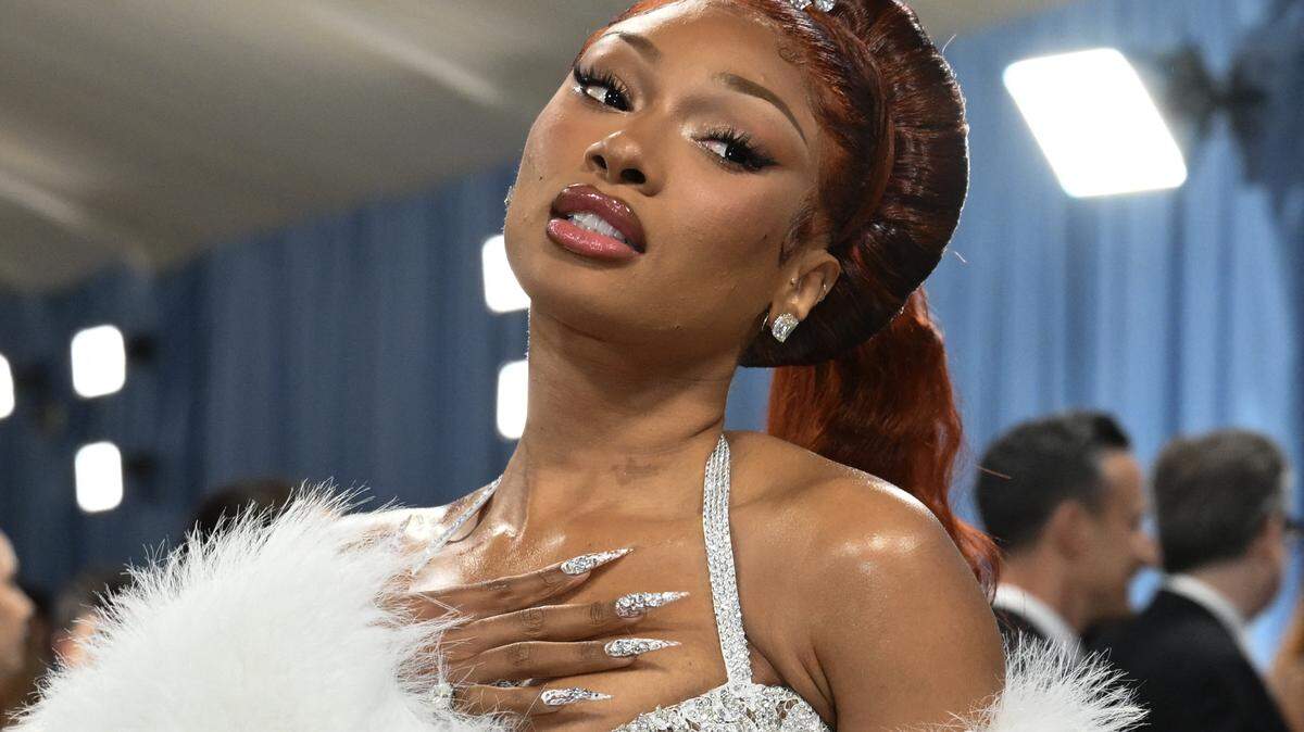 US rapper Megan Thee Stallion arrives for the 2025 Met Gala at the Metropolitan Museum of Art on May 5, 2025, in New York. The Gala raises money for the Metropolitan Museum of Art's Costume Institute. The 2025 Met Gala is themed "Tailored for You," aligning with the Costume Institute's exhibition, "Superfine: Tailoring Black Style," set to open to the public on May 10. (Photo by Angela WEISS / AFP) (Photo by ANGELA WEISS/AFP via Getty Images)