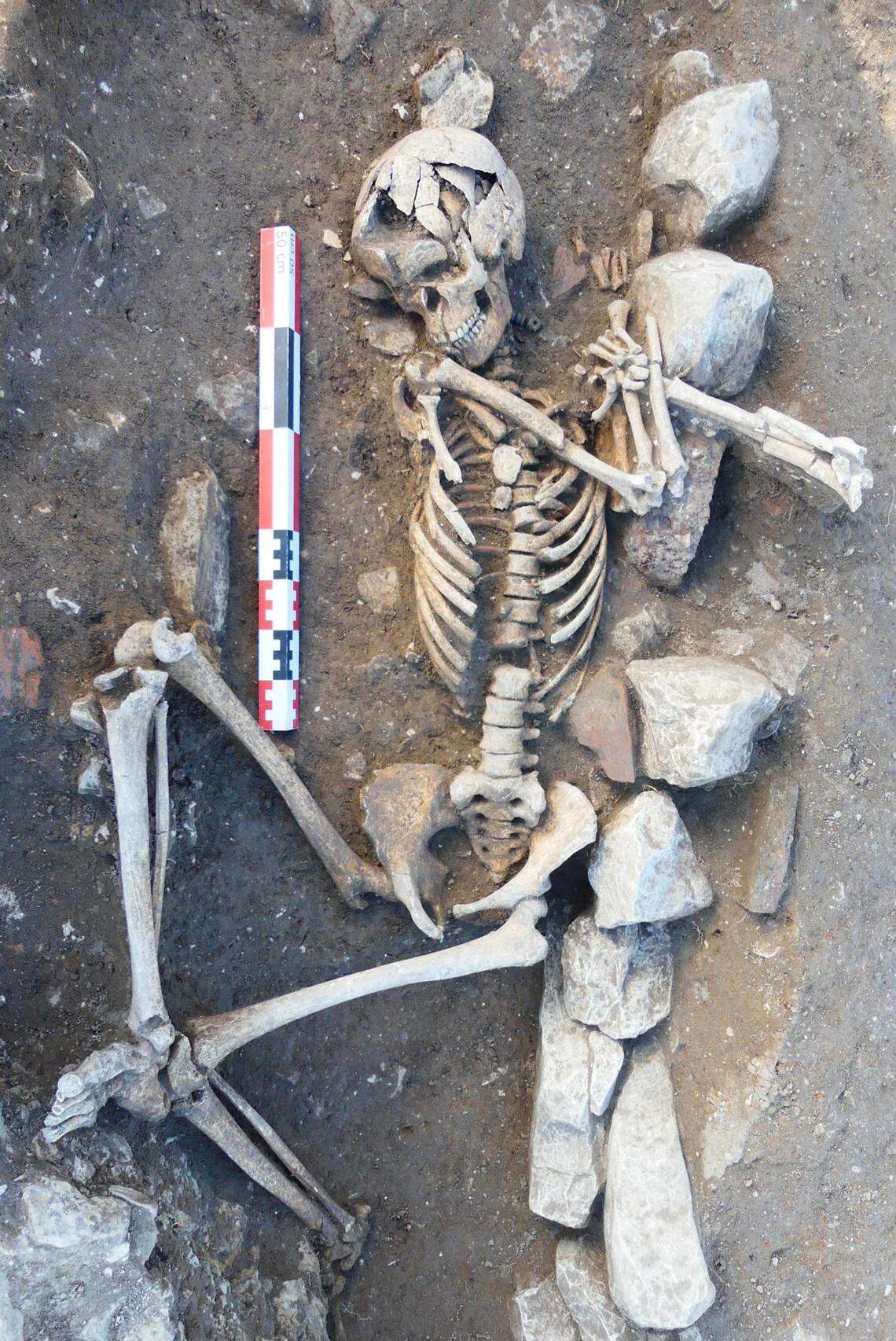 Some of the burials were different than the others, with bodies facing odd directions.