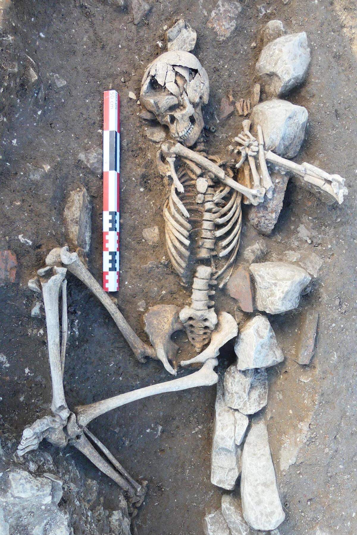 Some of the burials were different than the others, with bodies facing odd directions.