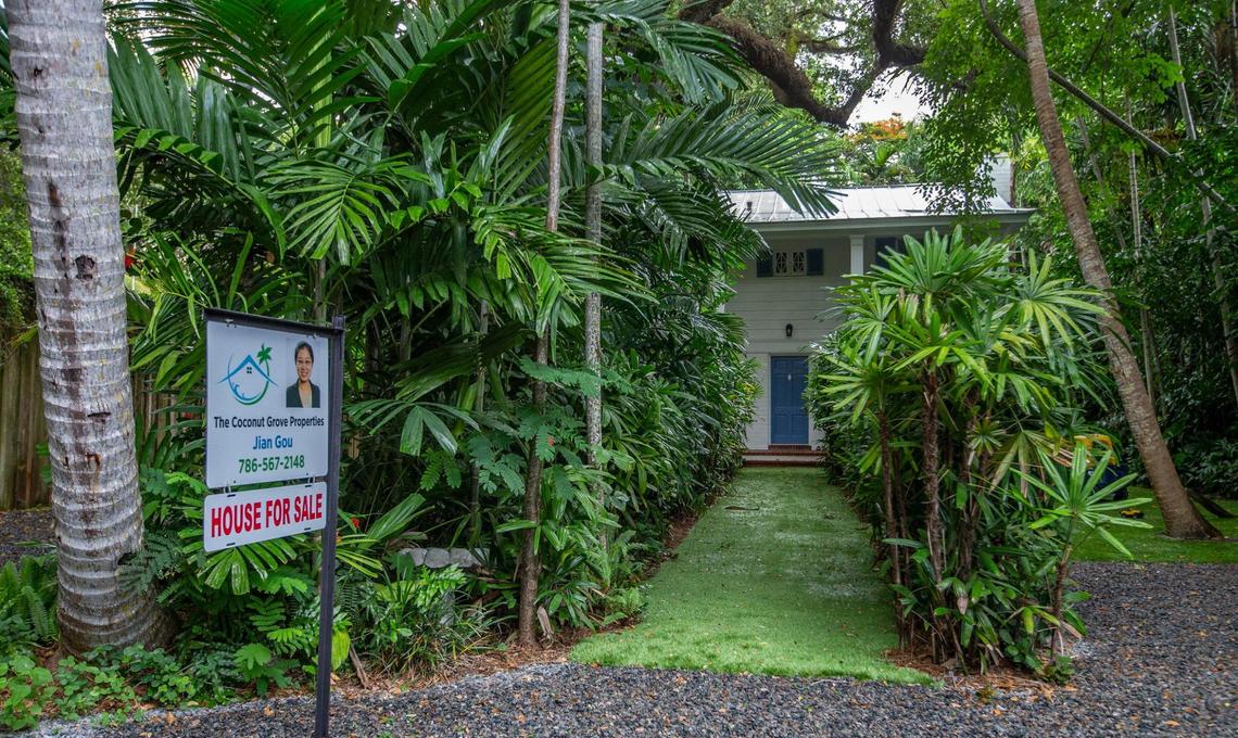 An older home for sale on Avocado Avenue near the Cocoanut Grove Park or Four Corners section of the Grove.