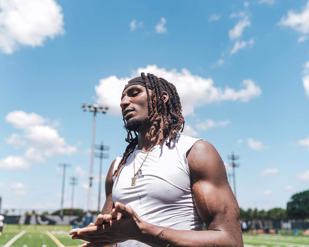 At 6-5 and 210 pounds, Alex Perry, a transfer from Hawaii, is the biggest receiver on FIU’s roster.