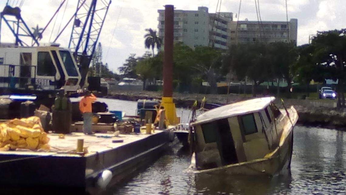Before they can remove a derelict vessel, officials must be notified that the boat presents a safety or navigation hazard. If it doesn’t provide an immediate threat, it might be floating in the Miami River for 45 days.