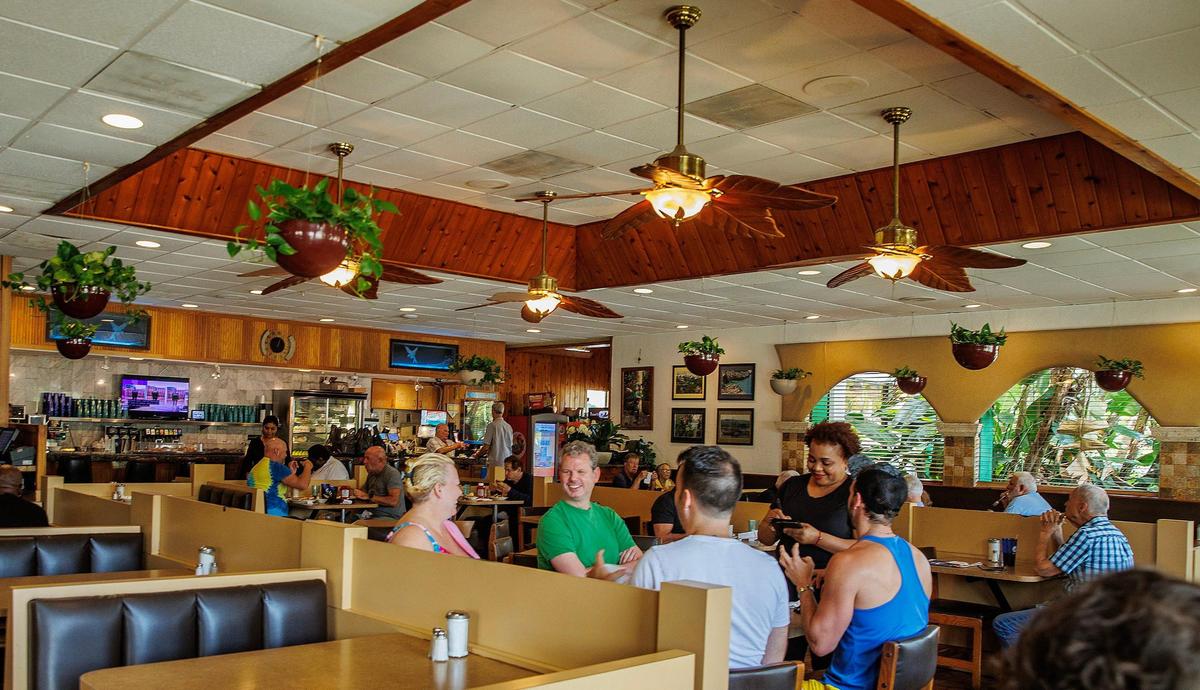 Customers order lunch at the Peter Pan Diner in Oakland Park.