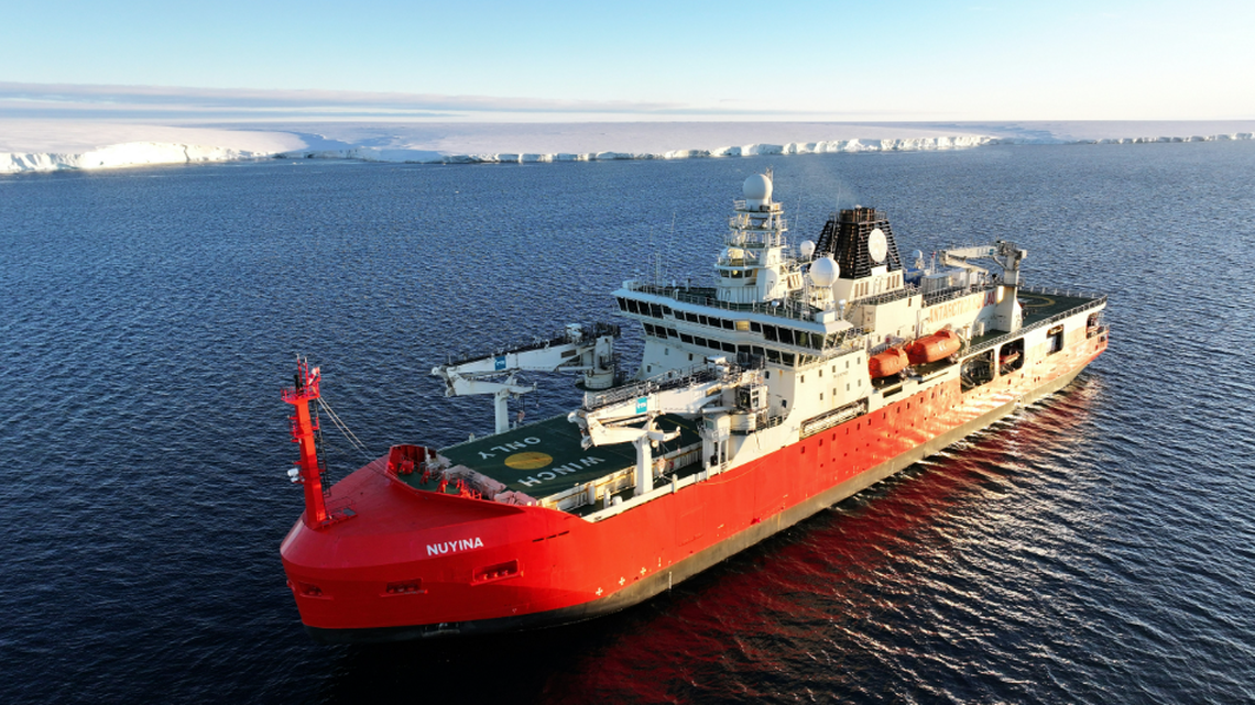 Researchers aboard the RSV Nuyina are on a two-month mission to better understand a massive Antarctic glacier.