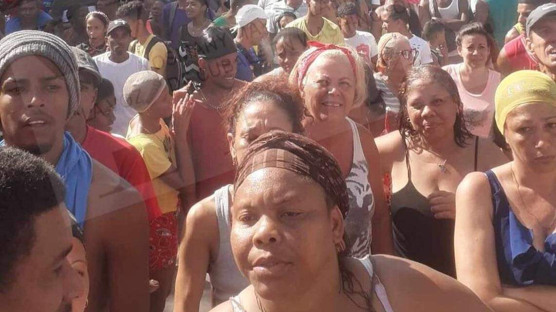 Last month, this screen shot from a Facebook video shows women protesting in Santiago de Cuba over the lack of milk for their children.