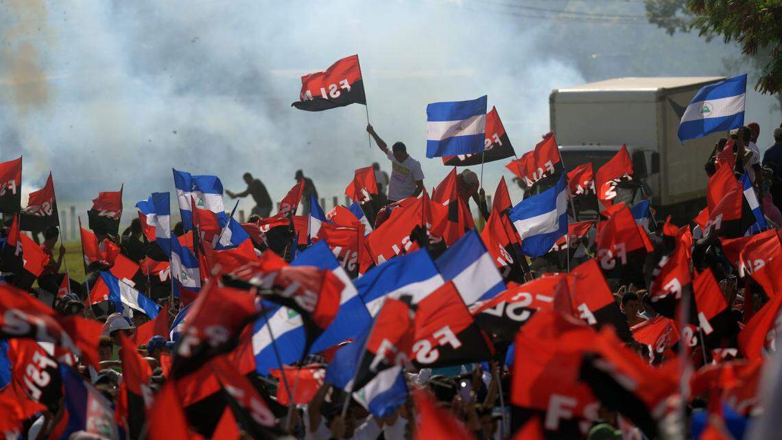 In 2018, supporters of Nicaraguan President Daniel Ortega celebrate the 39th anniversary of the Sandinista Revolution. Nicaragua has been added to the list of nations under the sway of Communism.