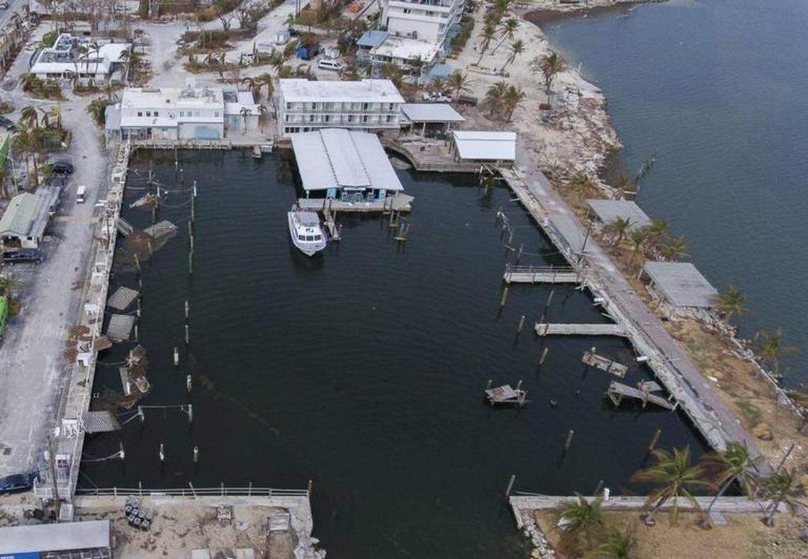 Drone footage shows the damage done to the Post Card Inn Beach Resort and Marina by Hurricane Irma on Sept. 10 and 11, 2018.