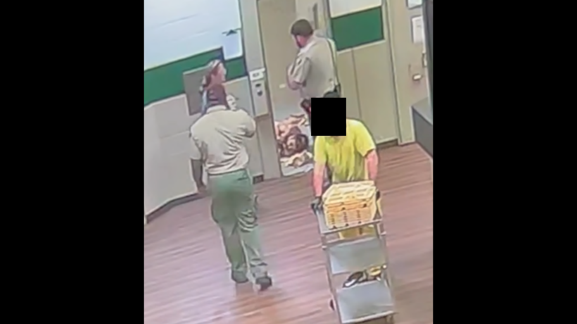 This photo shows a screenshot of video recorded the morning of Jan. 26, according to the lawsuit.