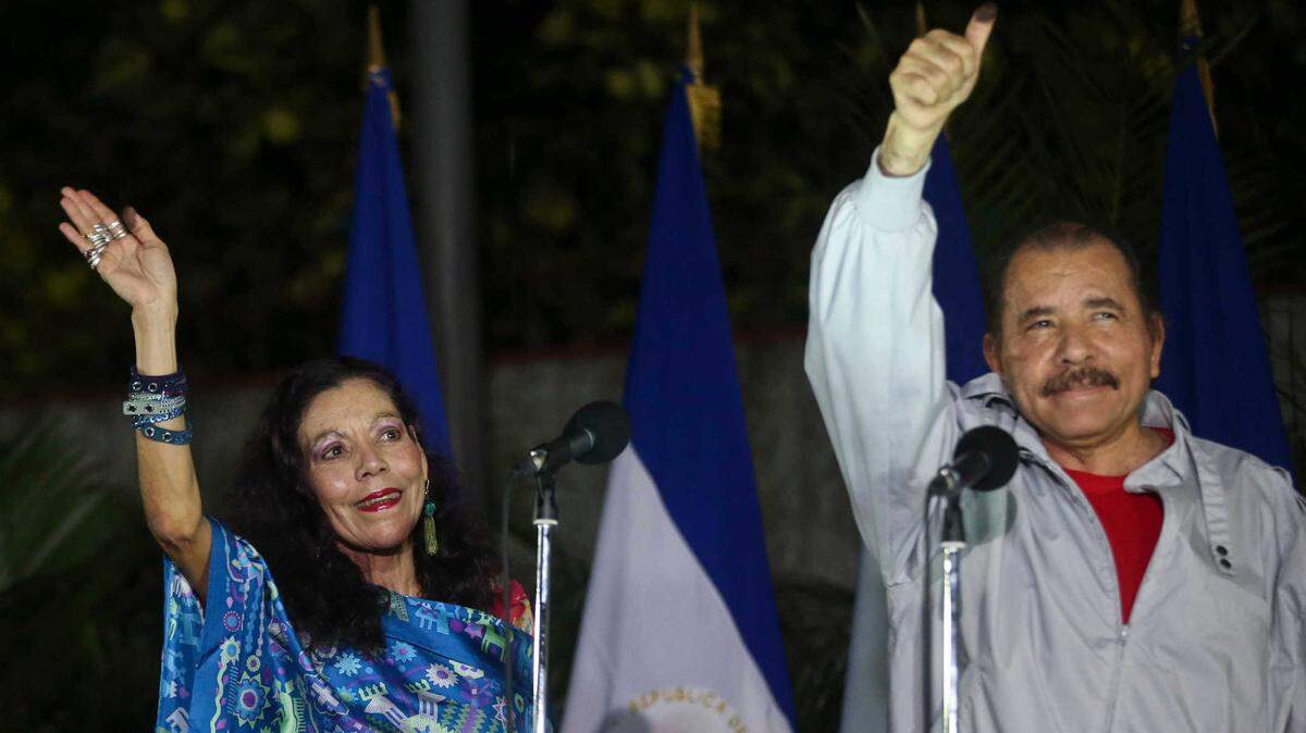 Nicaragua’s President Daniel Ortega, with his wife, Vice President Rosario Murillo, has had journalists and political opponents muzzled.