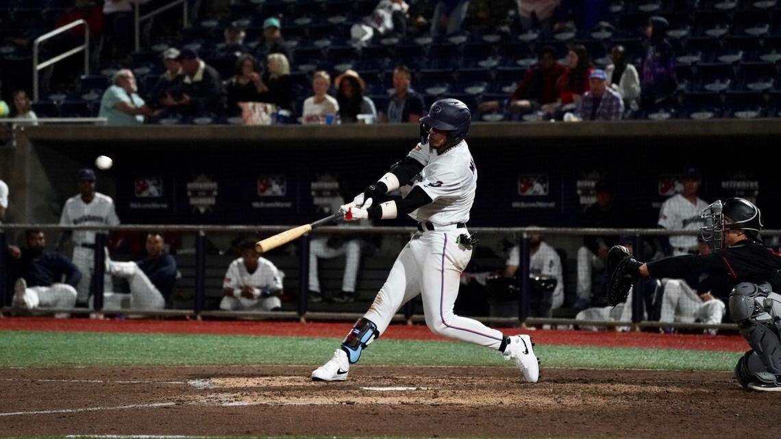 Miami Marlins outfielder prospect Victor Mesa Jr. hit for a cycle with the Double A Pensacola Blue Wahoos on Tuesday, April 18, 2023.