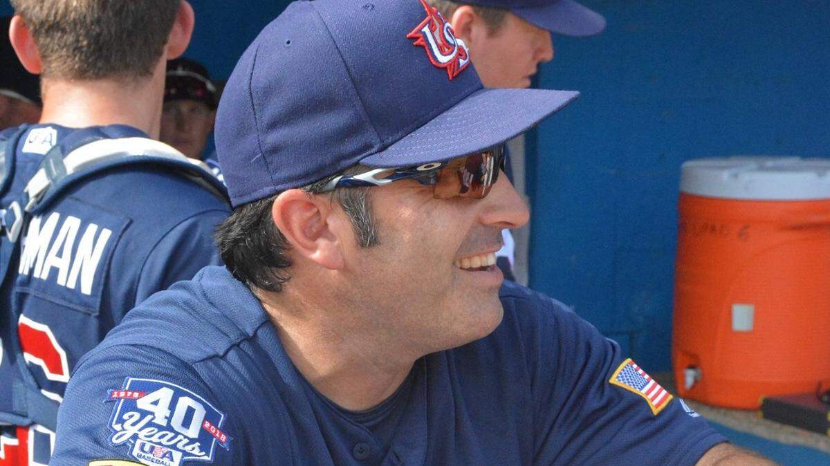St. Thomas University baseball coach Jorge Perez before game 3 at El Estadio Latino americano in Havana.
