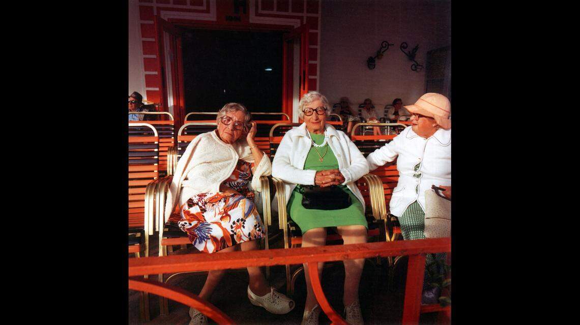 Porch sitters on Miami Beach in a 1977 photo taken by Andy Sweet.