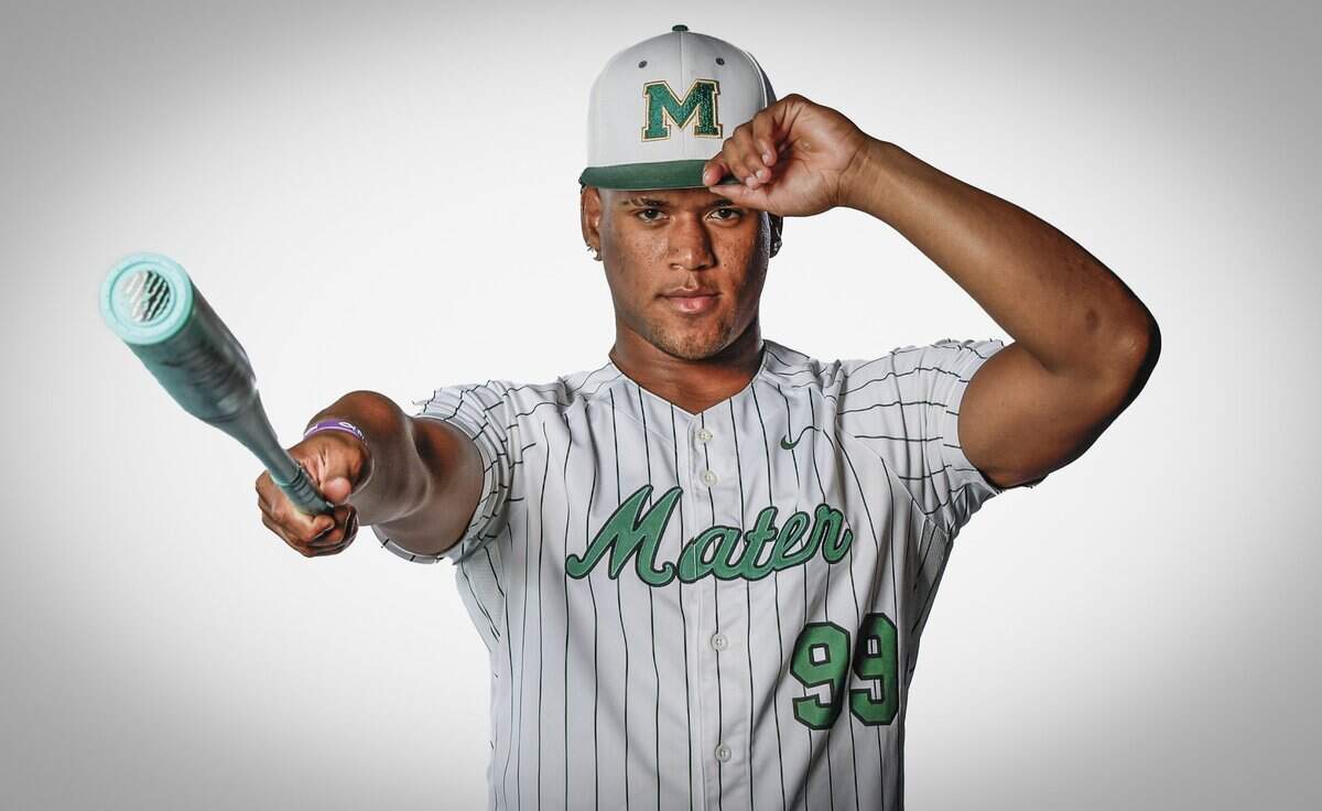 Mater Academy Charter's baseball player Yodelkis Quevedo photographed for Miami-Dade Players of the Year in Miami, Florida, on Thursday, May 28, 2026.