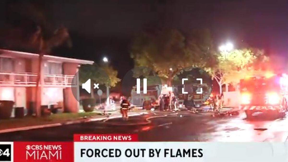 Fire at a Hollywood motel.