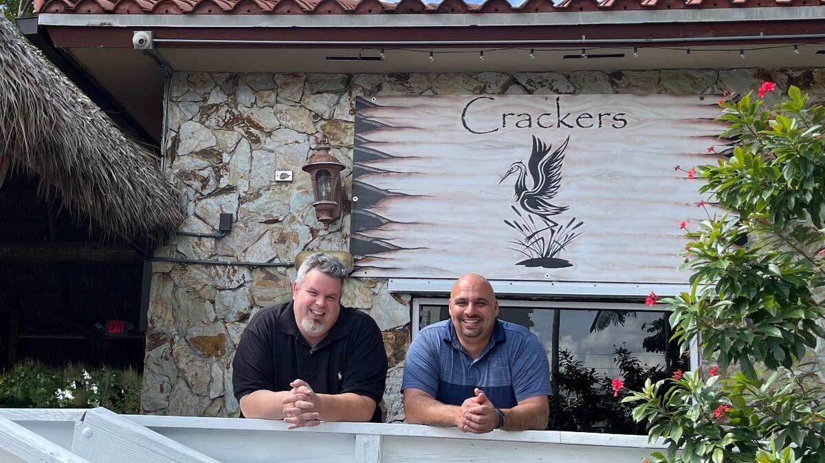 Sef Gonzalez and Nedal Ahmad, right, partnered with Nightowl Cookie’s Andrew Gonzalez and Forbers 30 Under 30 honoree Nizar Ahmad to take over Crackers Casual Dining in Miami Springs.
