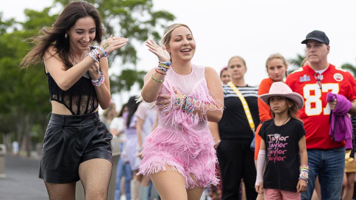 Take a look at the scene outside Hard Rock Stadium before Taylor Swifts’ Eras Tour in Miami