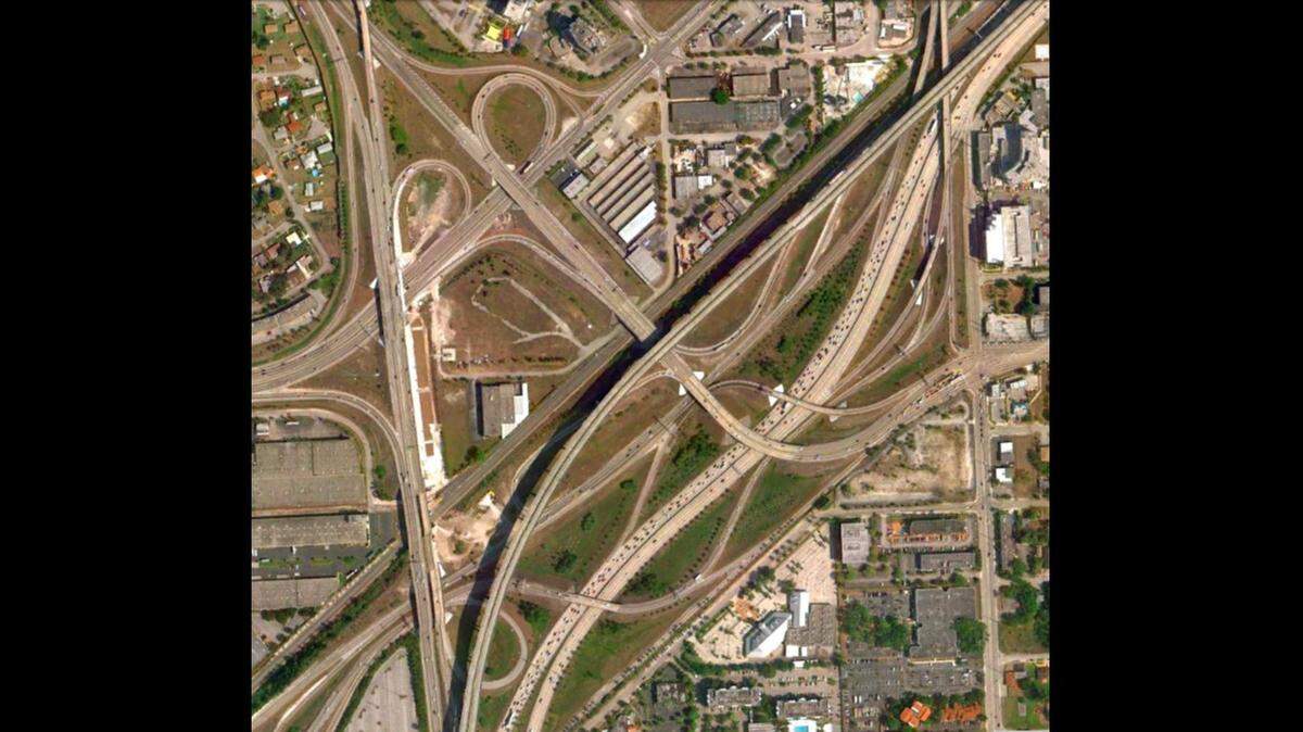 A Google satellite view from 2013 shows the Golden Glades interchange.