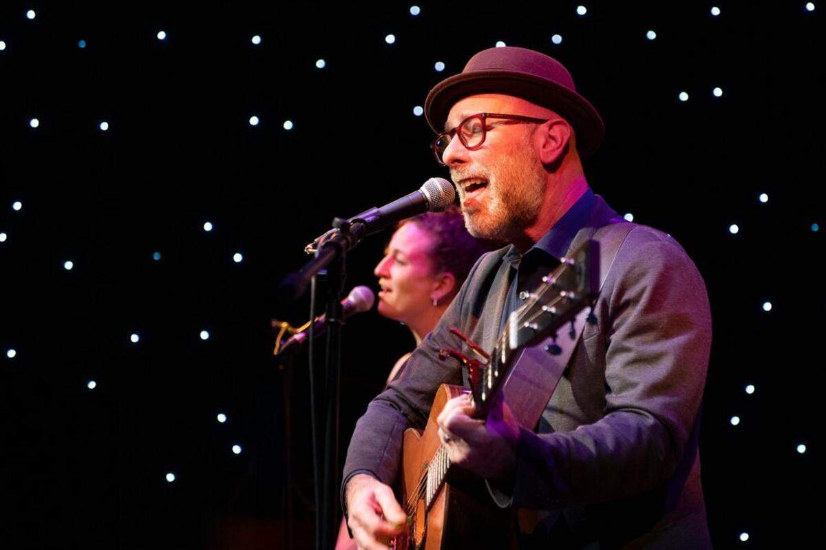 There’s a beautiful rendition sung a capella by both Danielle Wertz and Robbie Schaefer of Joni Mitchell’s “Fiddle and Drum.”