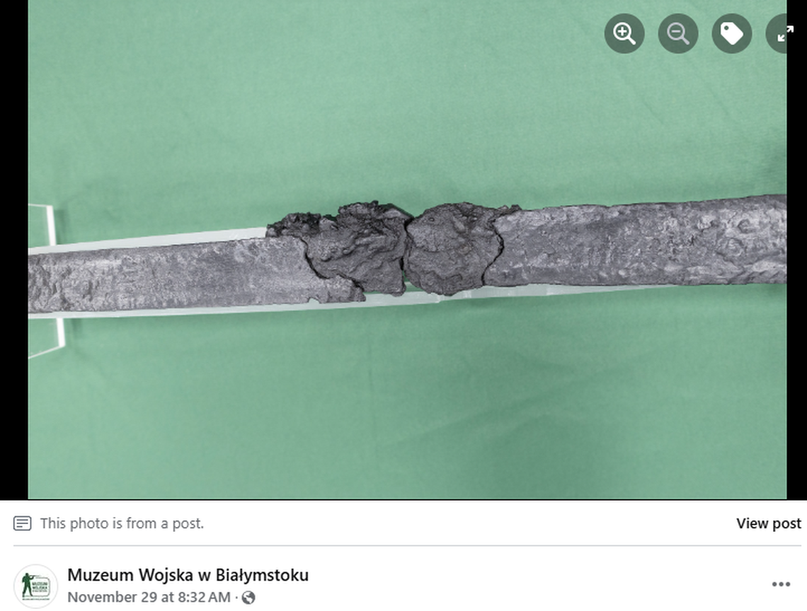 The middle of the blade sustained the most damage, meaning it mineralized the most over time, researchers said.