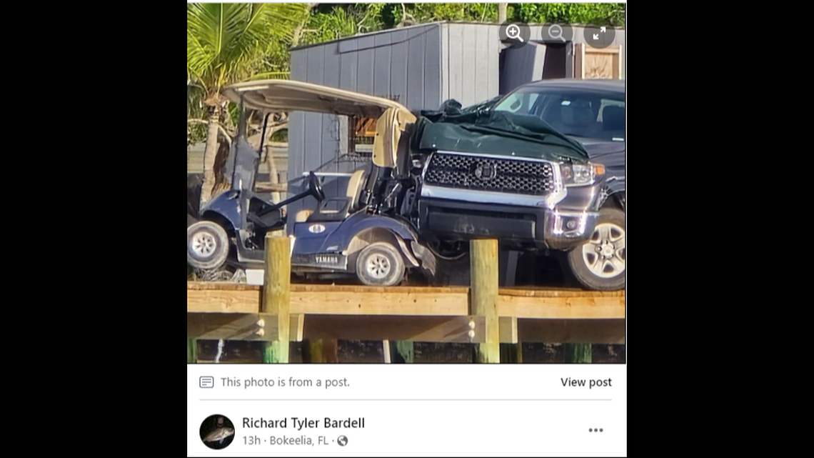 Angler Richard Tyler Bardell of Cape Coral posted photos and video of the incident on social media, including video showing the truck driving on the pier.