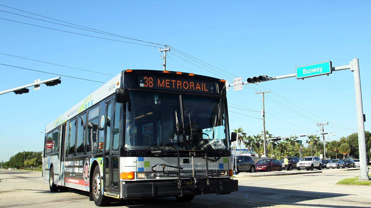 The Miami-Dade busway in 2011.