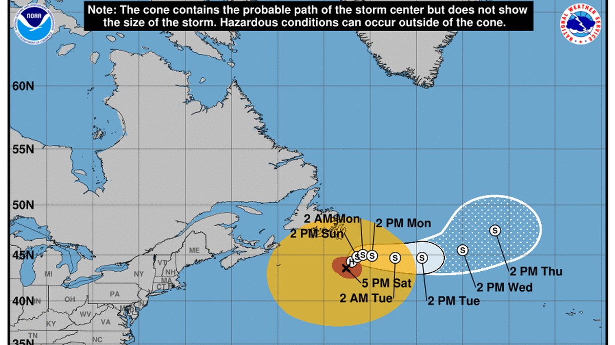 National Hurricane Center’s 5 p.m. Saturday, Sept. 10, 2022, tropics map for Hurricane Earl.