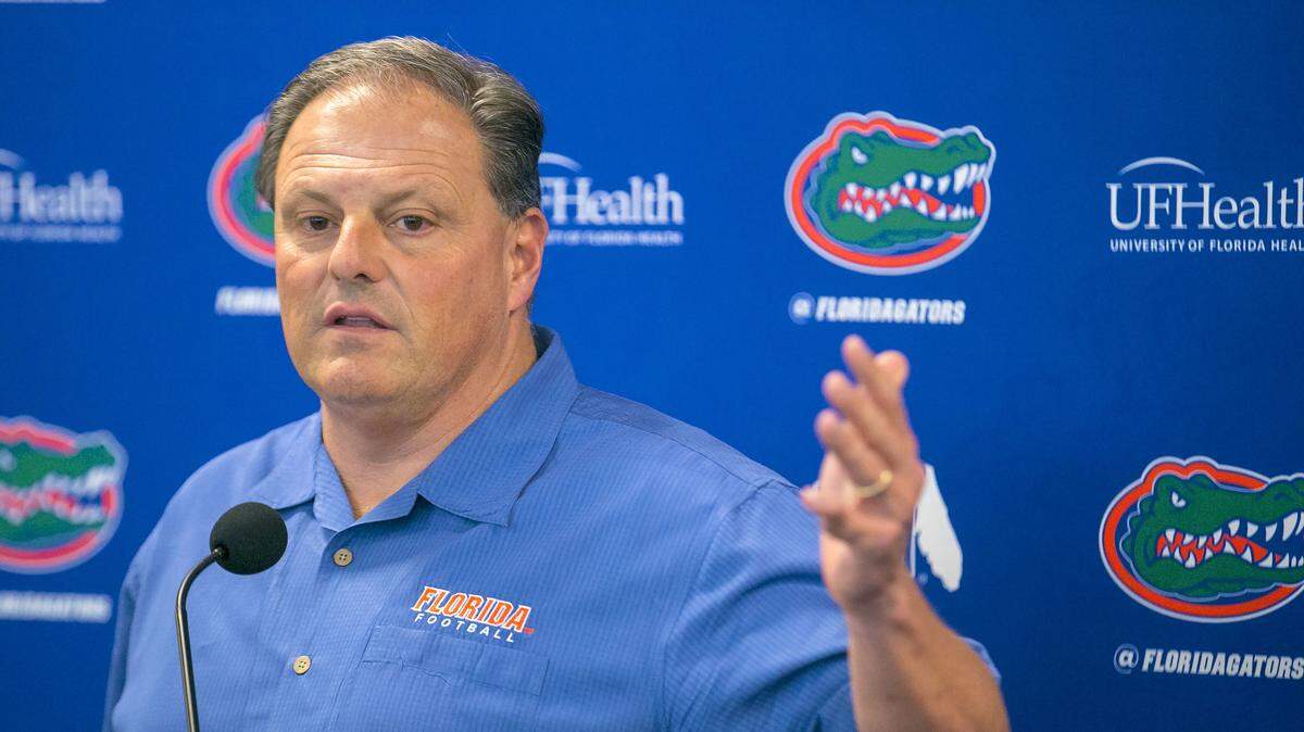 In this Feb. 13, 2017, file photo, Florida NCAA college football defensive coordinator Todd Grantham speaks during a press conference in Gainesville, Fla. Florida is spending big in an effort to get its defense back among the nation's elite. The Gators gave new defensive coordinator Todd Grantham a three-year deal worth $4.47 million, making him the highest-paid assistant in school history.
