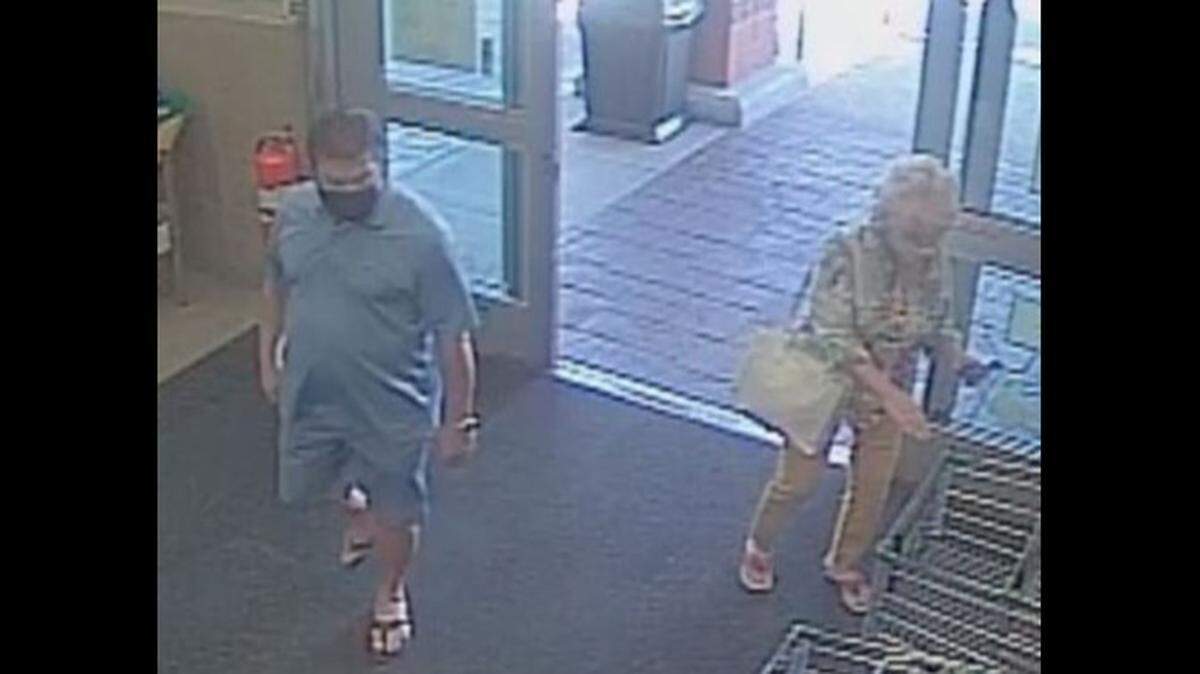 Daytona Beach Shores Public Safety officials say the man in this Publix surveillance camera photo punched a 75-year-old man after he asked the woman in the photo for more social distancing.