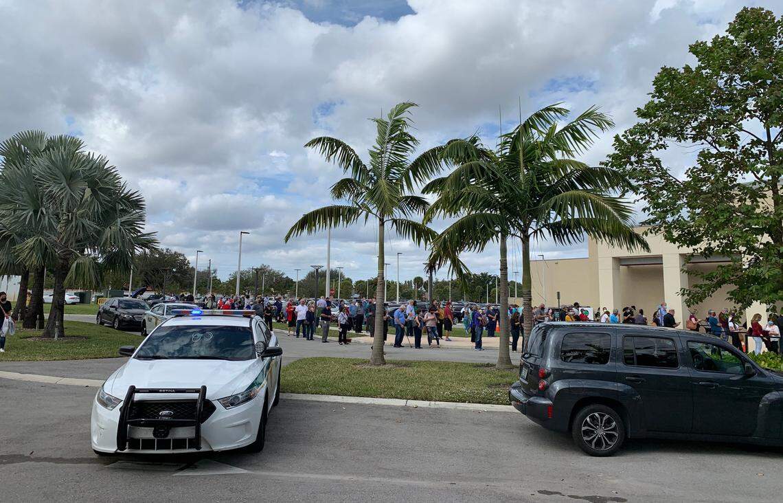 On the first day Baptist Health began administering the COVID-19 vaccination, lines formed at the site on the Hilton grounds on the hospital’s Kendall campus on Jan. 11, 2021.