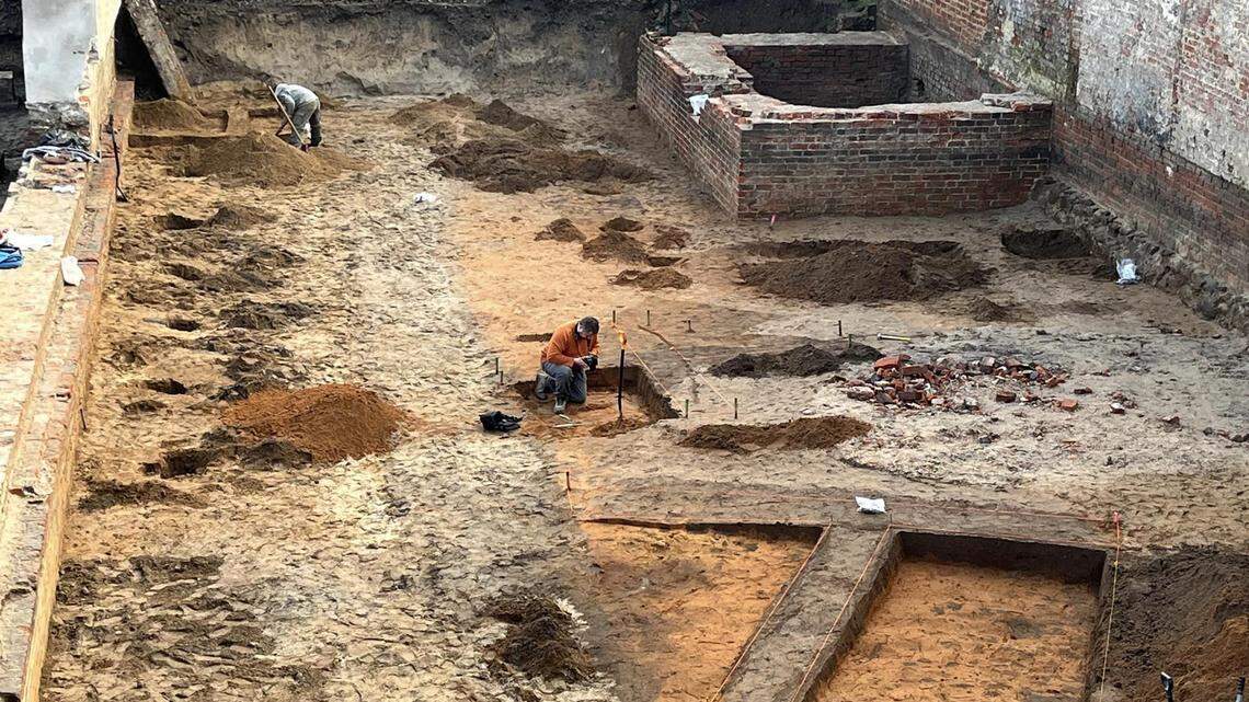 Archaeologists in Poland found a collection of ancient artifacts after a firehouse was demolished, according to officials.