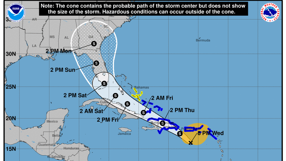 Bahamas prepares for Tropical Storm Isaias as disturbance heads south of Puerto Rico