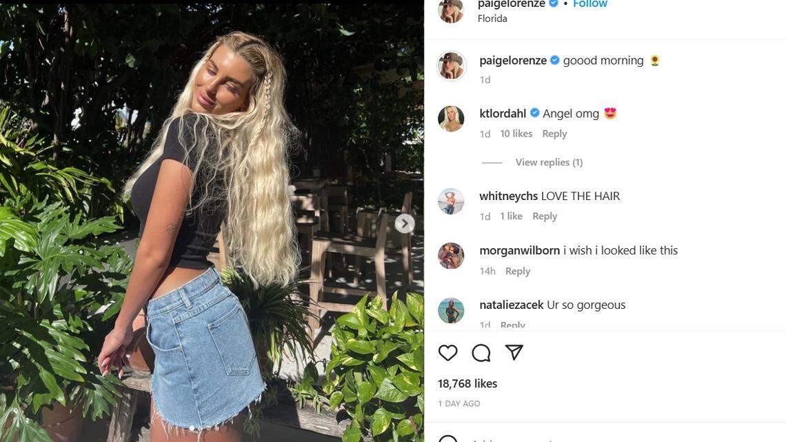 Paige Lorenze is in Florida/Instagram screenshot