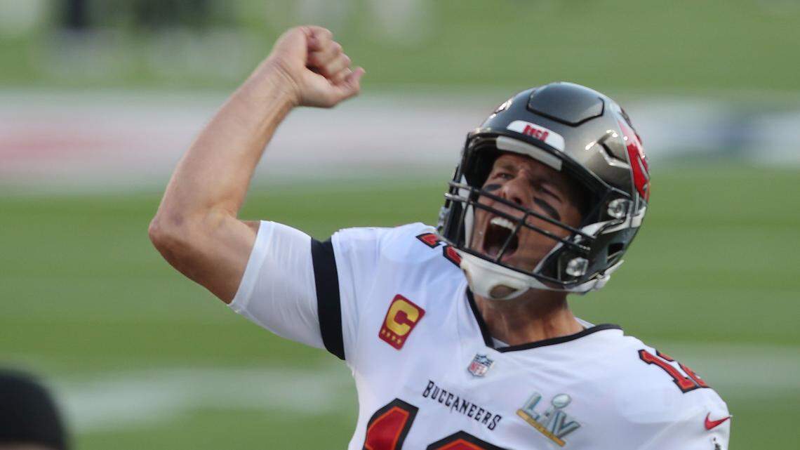 After 22 seasons in the NFL, 20 with the New England Patriots, Tampa Bay Buccaneers quarterback Tom Brady, shown here during pre-game warmups at Super Bowl LV in 2021, has announced his retirement.